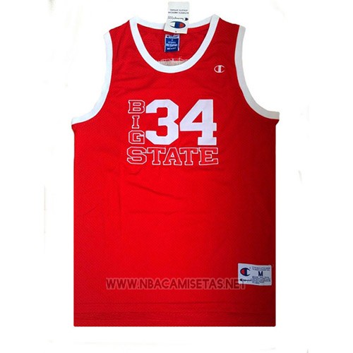 Camiseta Pelicula Big State Jesus Shuttlesworth NO 34 Rojo